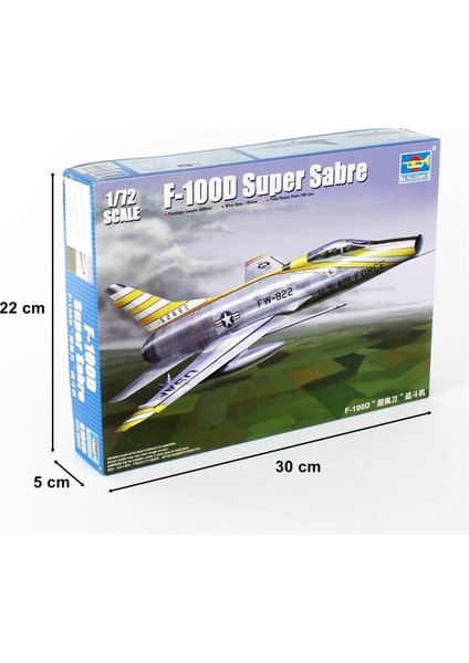 Trumpeter 01649 1/72 F-100D Super Sabre Savaş Uçağı Demonte Plastik Maketi