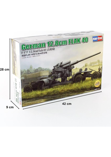 Hobbyboss 84545 1/35 Alman 12.8cm Flak 40 Uçaksavar Topu Demonte Plastik Maketi