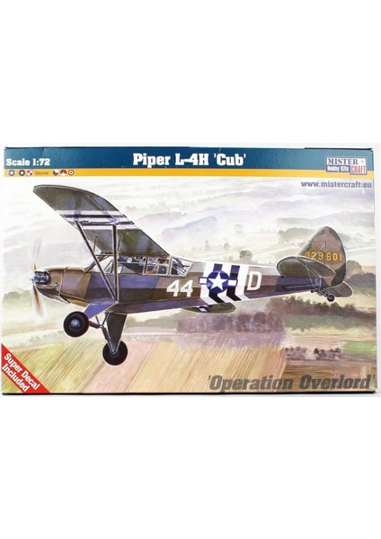 D253 1/72 Piper L-4h Cub Askeri Uçak Plastik Model Kiti