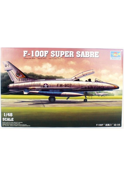 02840 1/48 F-100F Super Sabre Savaş Uçağı Demonte Plastik Maketi