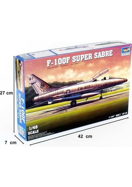 02840 1/48 F-100F Super Sabre Savaş Uçağı Demonte Plastik Maketi