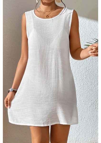 Sırt Dekolteli Yırtmaçlı Pareo Plaj Elbisesi indirimleri