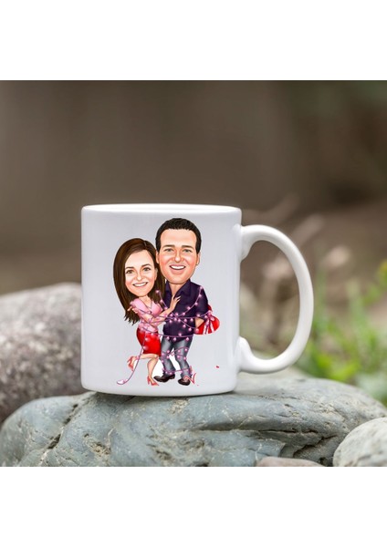 Kişiye Özel Bardak - Karikatür Bardak - Sevgili Bardağı