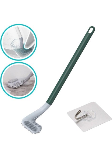 Klozet Fırçası Tuvalet Fırçası Silikon Wc Klozet Mutfak Temizlik Fırçası Kancalı