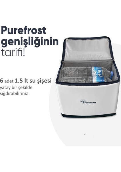 PF15 CAMP Elektriksiz&Buzsuz Katlanabilir Soğutucu Buzluk Termos Termal Piknik Çantası/6 Adet Thermo-pure® Jel Paket ile