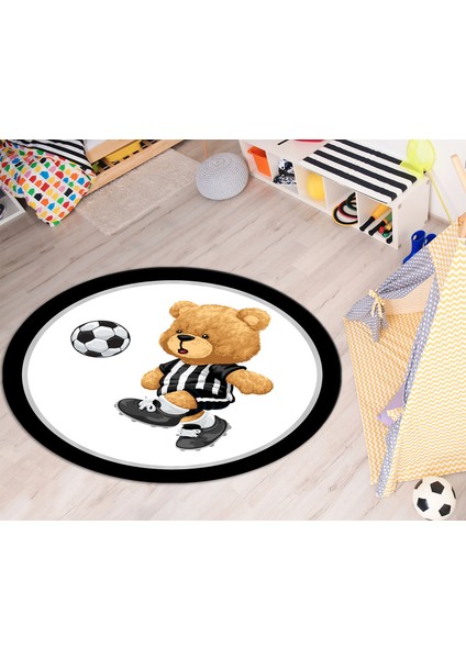 Futbolcu Ayı Çocuk Odası Halısı / 90 x 90 cm fiyatları