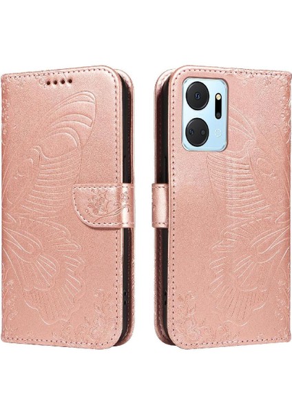 Onur X7A Ayrılabilir El Kayışı Kabartmalı Kelebek ile Yüksek Flip Case (Yurt Dışından)