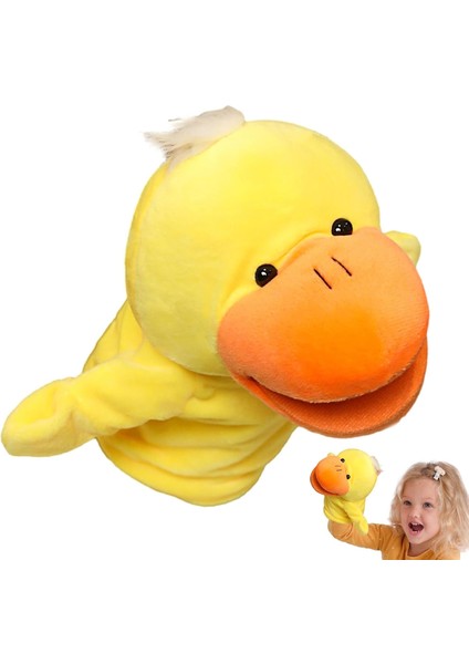 Ördek El Kuklası Çalışan Ağızlı Çocuk Peluş El Kuklaları