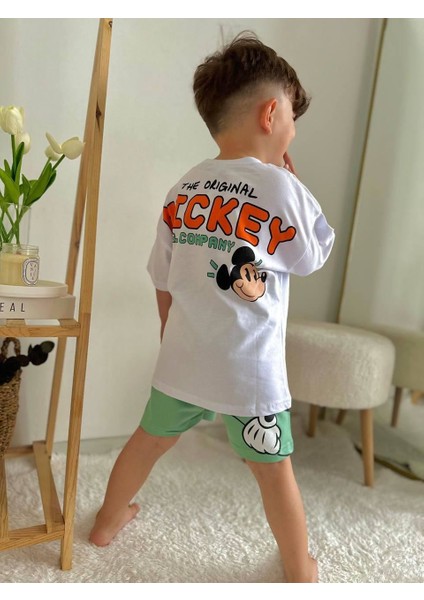 Minigimin Cicileri Mcky The Orginal Desen Yazlık Erkek Çocuk 2 Li Takım - Beyaz