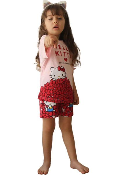 Minigimin Cicileri Hello Kty Kalp Desen Yazlık Kız Çocuk 2 Li Takım - Pembe modelleri