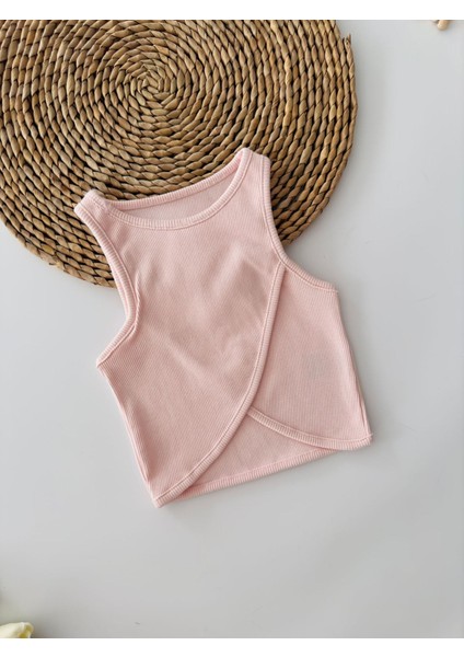 Asimetrik Kesim Kız Çocuk Crop - Pembe fiyatları