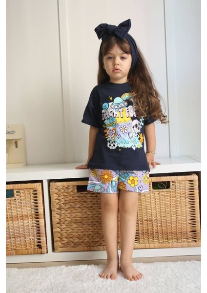 Bright Future Yazlık Kız Çocuk 2 Li Takım Lacivert