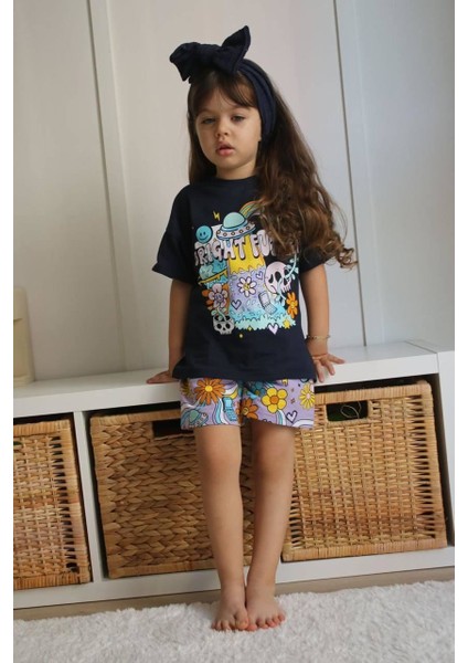 Bright Future Yazlık Kız Çocuk 2 Li Takım Lacivert fiyatları