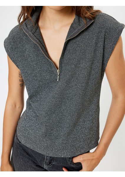 Yarım Fermuarlı Süveter Dik Yaka indirimleri