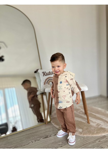 Müslim Gömlek Pantolon Erkek 2 Li Takım - Kahverengi fiyatları