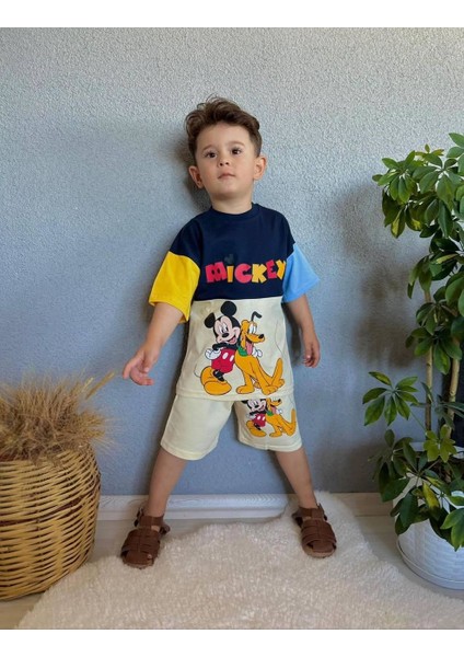 Minigimin Cicileri Mcky Baskı Yazlık Erkek Çocuk 2 Li Takım - Bej