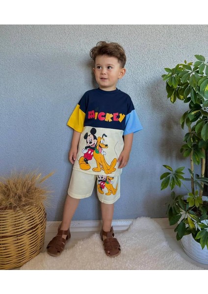 Minigimin Cicileri Mcky Baskı Yazlık Erkek Çocuk 2 Li Takım - Bej fiyatları
