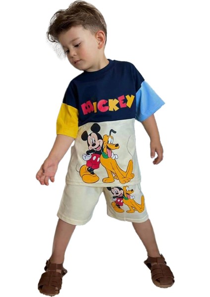 Minigimin Cicileri Mcky Baskı Yazlık Erkek Çocuk 2 Li Takım - Bej modelleri
