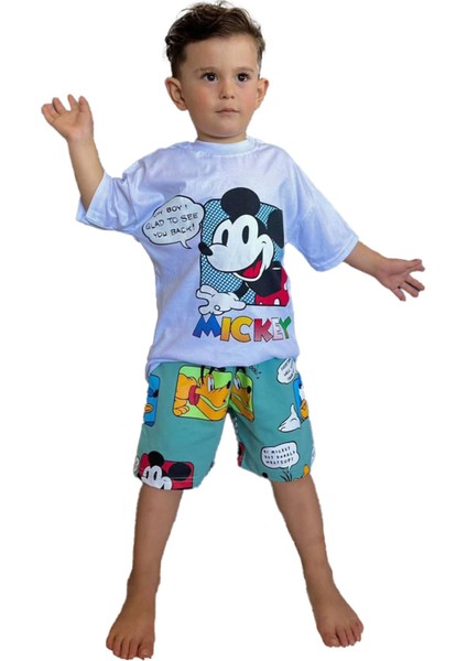 Minigimin Cicileri Mcky Oh Boy Glad Desen Yazlık Erkek Çocuk 2 Li Takım - Beyaz modelleri