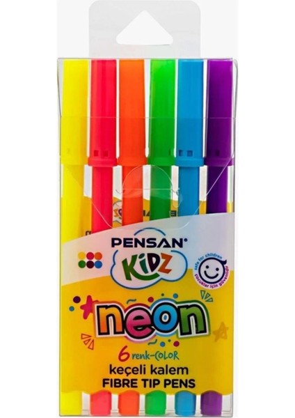 Kidz Neon Keçeli Kalem 6 Renk