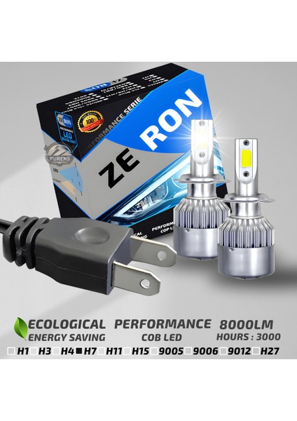 Fiat Siena 1999-2002 Kısa Far Uyumlu Şimşek Etkili Led Xenon Performance Series H7