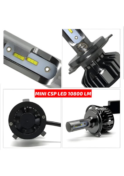 Fiat Punto 2006-2017 Uzun - Kısa Far Uyumlu Şimşek Etkili Led Xenon Premium Series H4