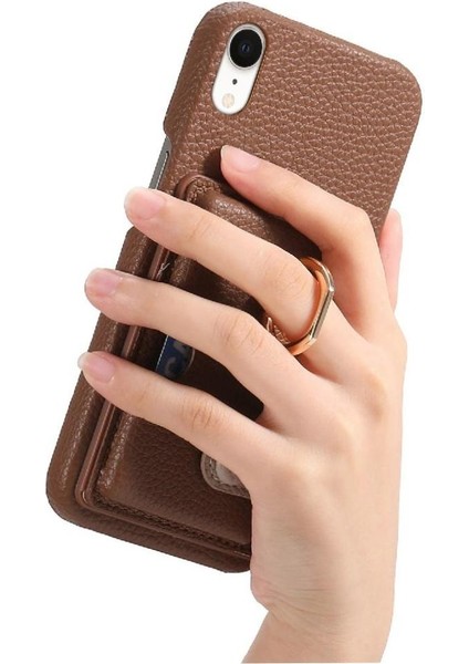 IPhone Xr Kart Yuvaları Premium Dokulu Deri Halka Standı (Yurt Dışından) fiyatları