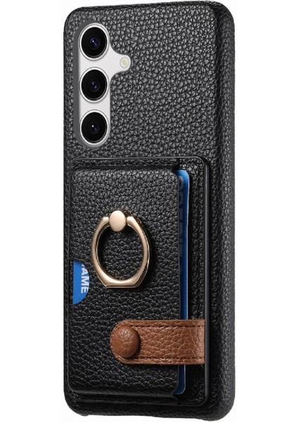 Samsung Galaxy S24 Premium Dokulu Deri Kart Yuvaları Halka Standı (Yurt Dışından) fırsatları