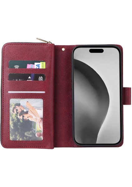 IPhone 16 Için Kılıf Pro Max Cüzdan Kılıf ile 9 Kart Yuvaları ile Kapak Çevirin (Yurt Dışından)