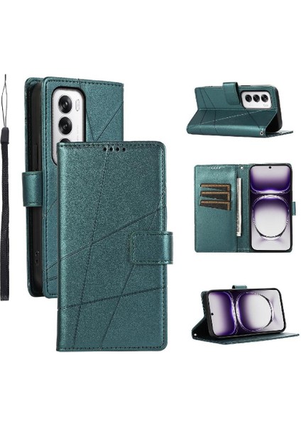 Oppo Oppo 12 5g Için Flip Case Kickstand Üç Kart Yuvaları Şok Emici (Yurt Dışından)