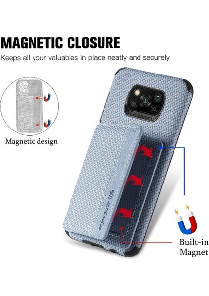 Xiaomi Poco X3 Pro Manyetik Kart Tutucu Rfıd Engelleme Için Kılıf Komple (Yurt Dışından) modelleri