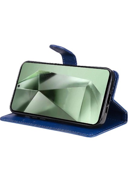 Kart Yuvası ile Samsung Galaxy S24 Fe Yüksek Kalite Deri Için Flip Case (Yurt Dışından)