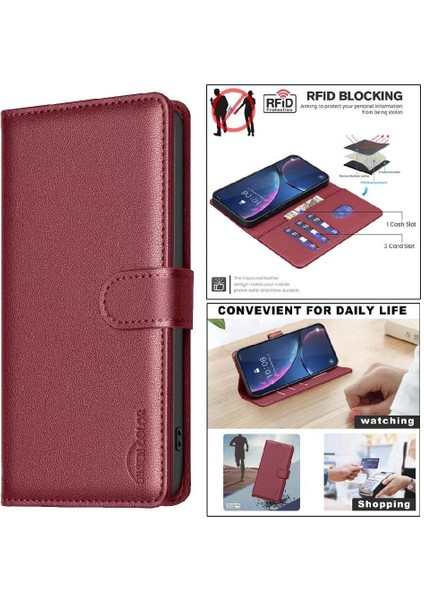 Onur 90 Pro Için Flip Case Pu Deri Cüzdan Manyetik Kart Tutucu Rfıd (Yurt Dışından)