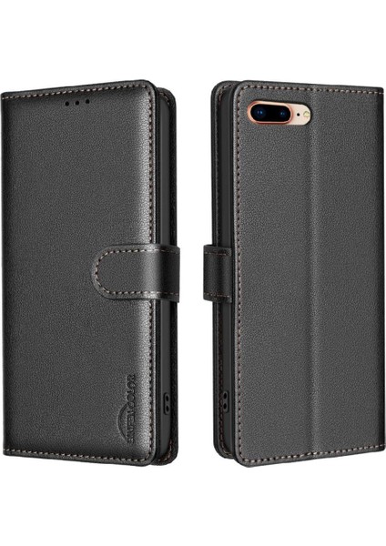 IPhone 7/8 Için Flip Case Manyetik Kart Tutucu Kickstand Rfıd Engelleme Pu (Yurt Dışından)