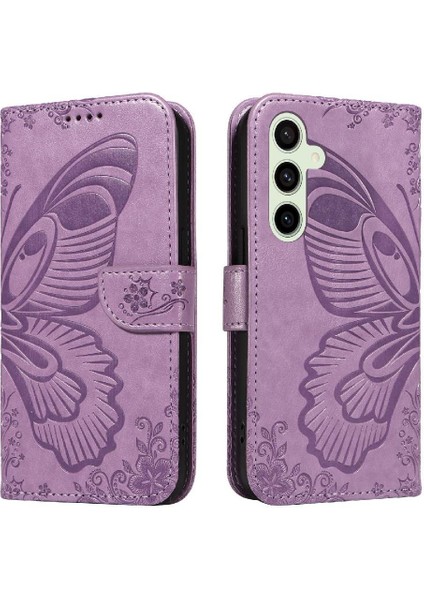 Samsung Galaxy S24 Fe Kabartmalı Kelebek ile Yüksek Kalite Için Flip Case (Yurt Dışından)