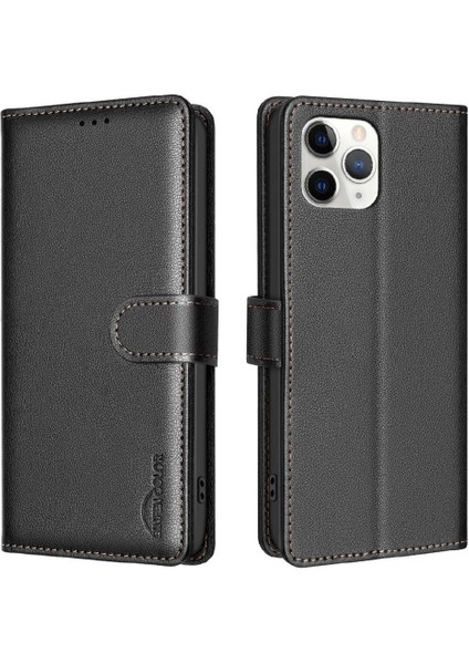 IPhone 11 Pro Max Rfıd Engelleme Cüzdan Pu Deri Kart Için Flip Case (Yurt Dışından)