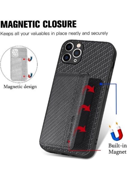 IPhone 11 Pro Için Kılıf Komple Kamera Güvenlik Rfıd Engelleme Manyetik Kart (Yurt Dışından)