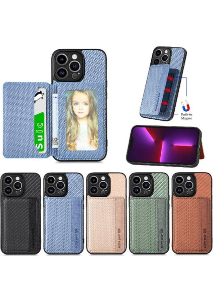 IPhone 13 Için Kılıf Pro Komple Kamera Güvenlik Standı Fonksiyonu Manyetik Kart (Yurt Dışından)