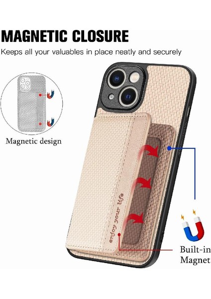 IPhone 14 Artı Manyetik Kart Tutucu Standı Fonksiyonu Rfıd Engelleme (Yurt Dışından)