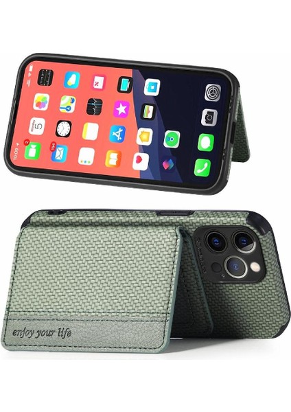 IPhone 13 Için Kılıf Pro Max Standı Fonksiyonu Rfıd Engelleme Manyetik Kart (Yurt Dışından)