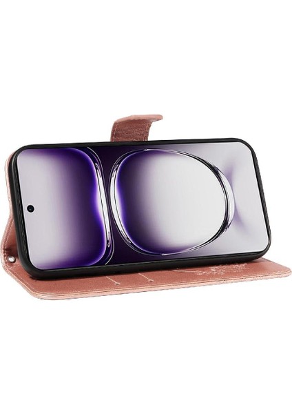 Oppo Oppo 12 5g Için Flip Case Ayrılabilir El Kayışı Kabartmalı Kelebek (Yurt Dışından) modelleri