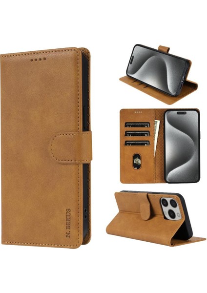 IPhone 14 Için Flip Case Pro Max Çift Katmanlı Koruma Yan Cep Kartı (Yurt Dışından)
