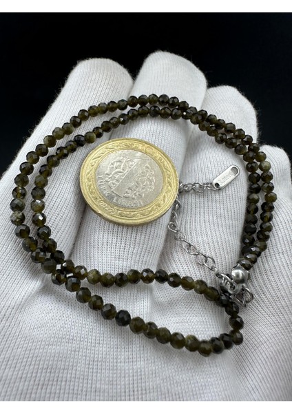 Sertifikalı Gold Obsidyen Doğaltaş Kolye