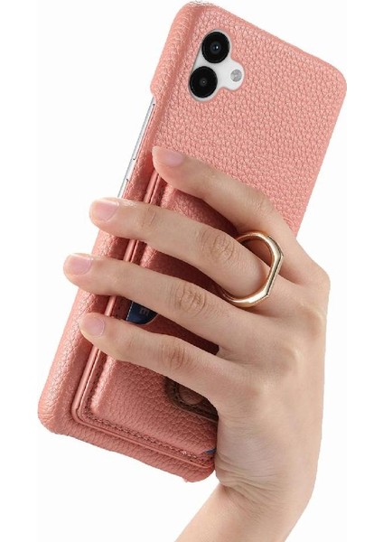 Samsung Galaxy A04 Halka Standı Kart Yuvaları Premium Dokulu Deri (Yurt Dışından)