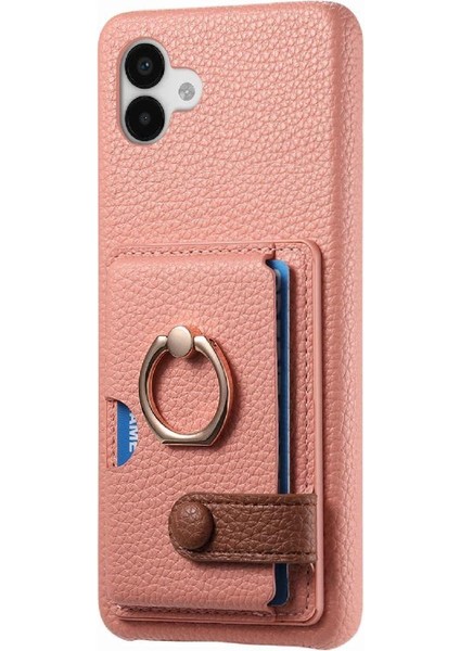 Samsung Galaxy A04 Halka Standı Kart Yuvaları Premium Dokulu Deri (Yurt Dışından)