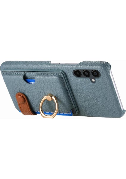Samsung Galaxy A24 Kart Yuvaları Halka Standı Premium Dokulu Deri (Yurt Dışından)