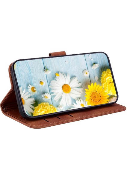 Realme Gt 6t Için Flip Case Kart Tutucu Cüzdan Manyetik Kickstand Kabartmalı (Yurt Dışından)