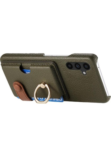 Samsung Galaxy A34 Halka Standı Kart Yuvaları Premium Dokulu Deri (Yurt Dışından)