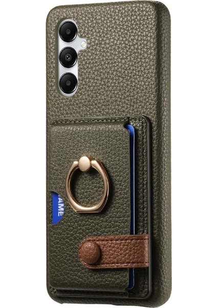 Samsung Galaxy A05S Premium Dokulu Deri Yüzük Standı Kart Yuvaları (Yurt Dışından) indirimleri