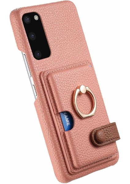 Samsung Galaxy S20 Artı Halka Standı Premium Dokulu Deri Kart (Yurt Dışından)